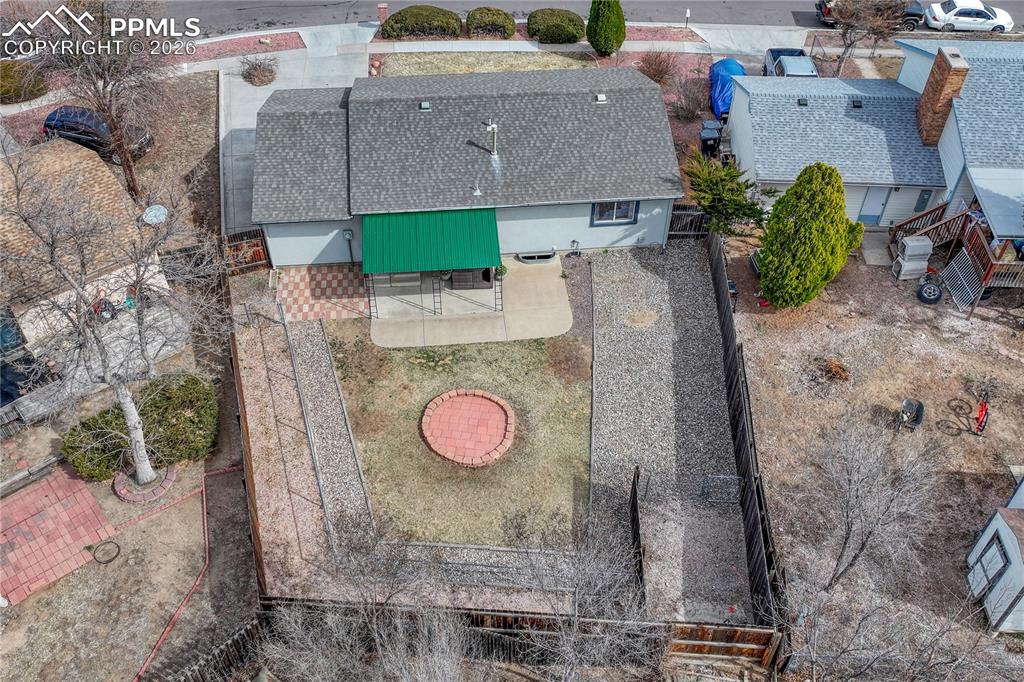 Aerial view from of back of house