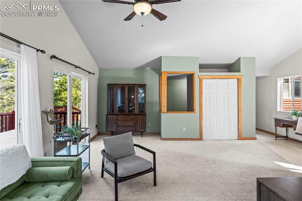 Living area with closet space