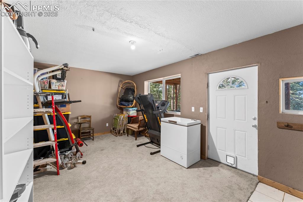 Downstairs family room with walk out