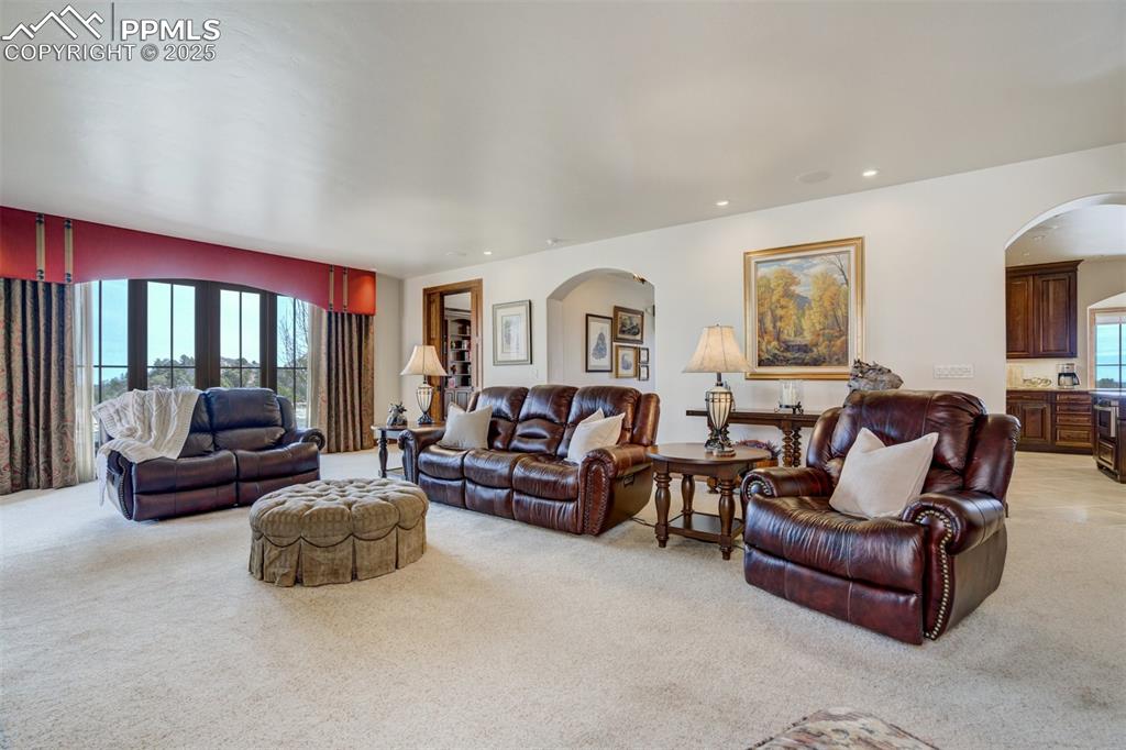 Family room with walk-out to side patio