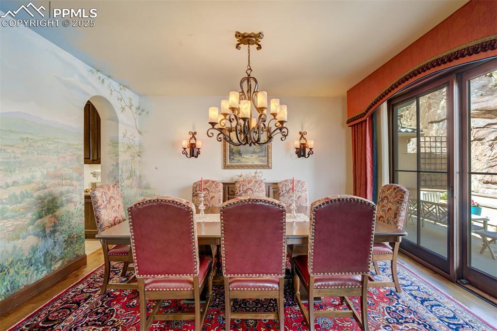 Formal dining with walk-out to main patio