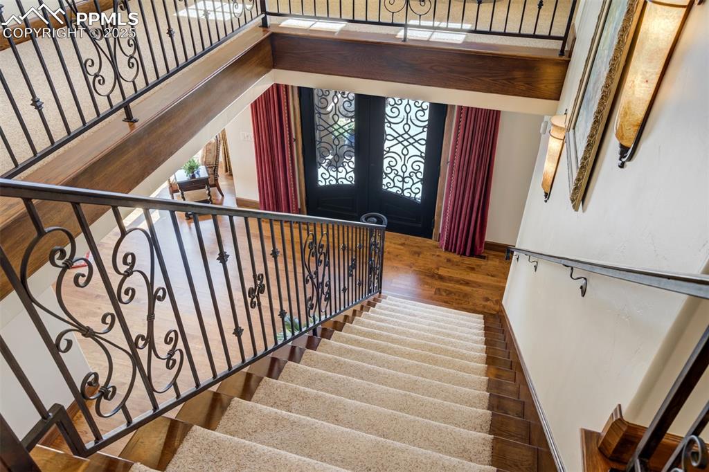 Elevator can be taken to second floor or the staircase.