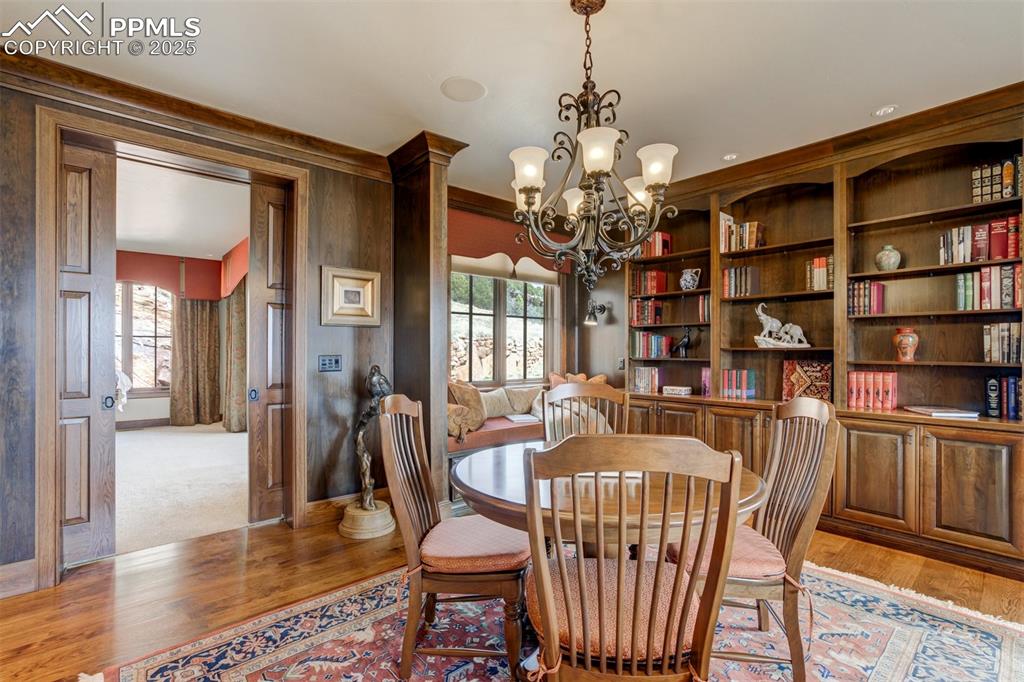 Study/library game area in living room