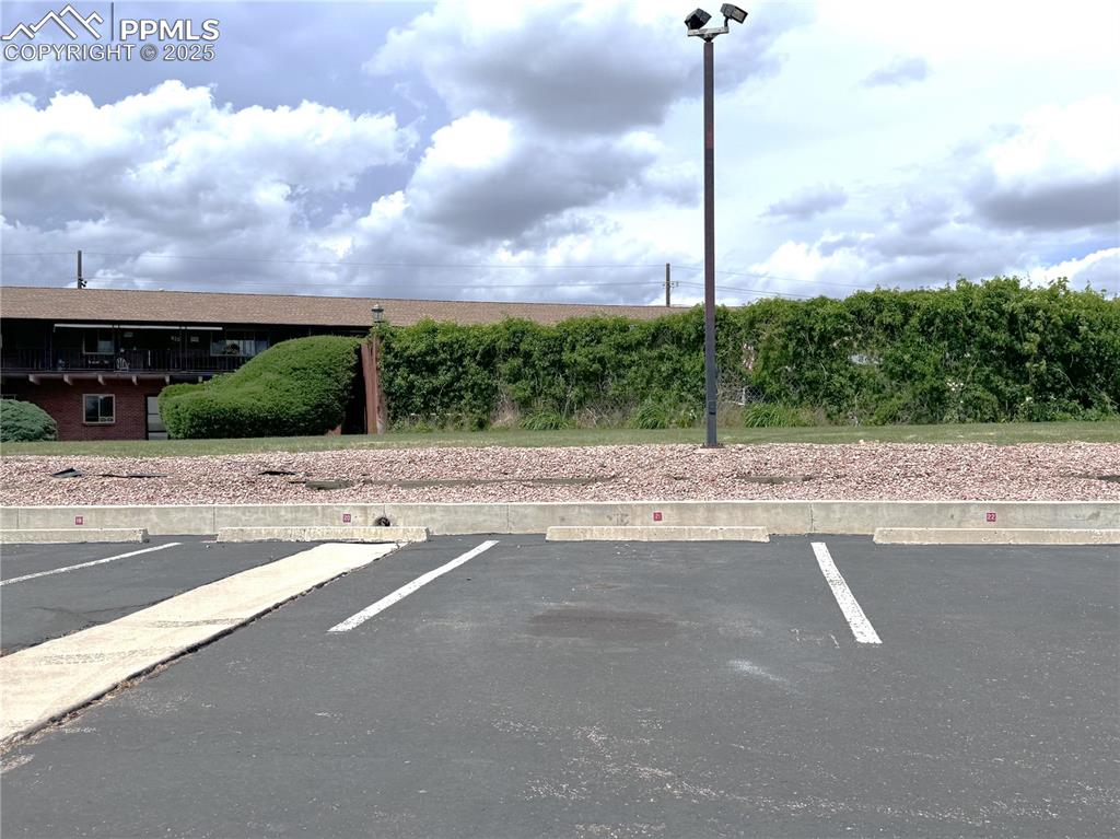 View of uncovered parking lot