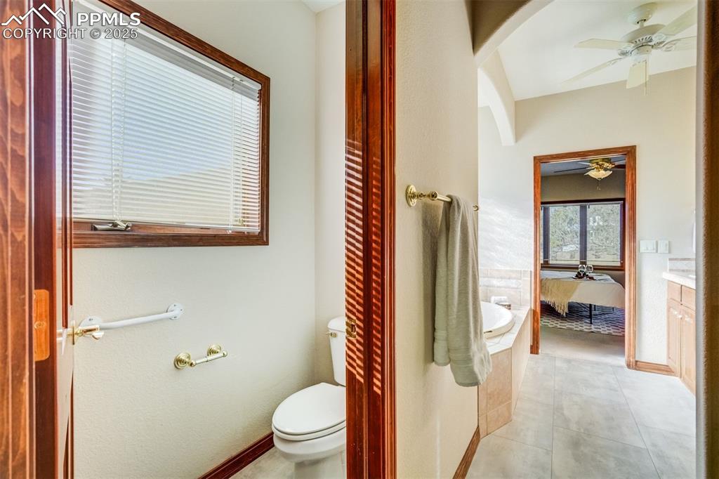 Water closet with a window. 