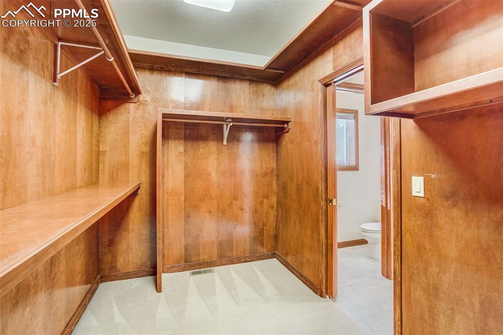 Large walk-in closet. 