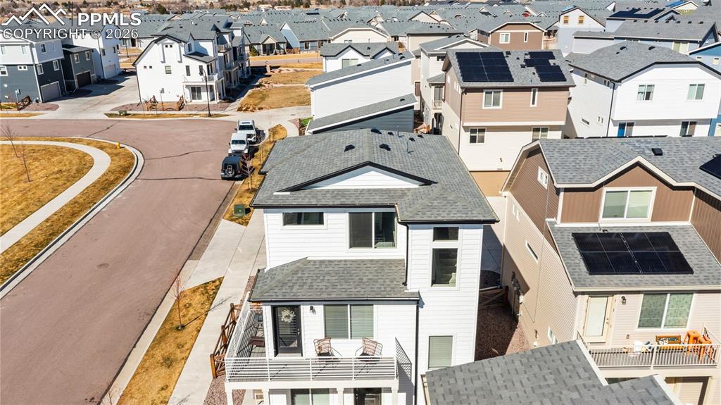 Aerial view of residential area