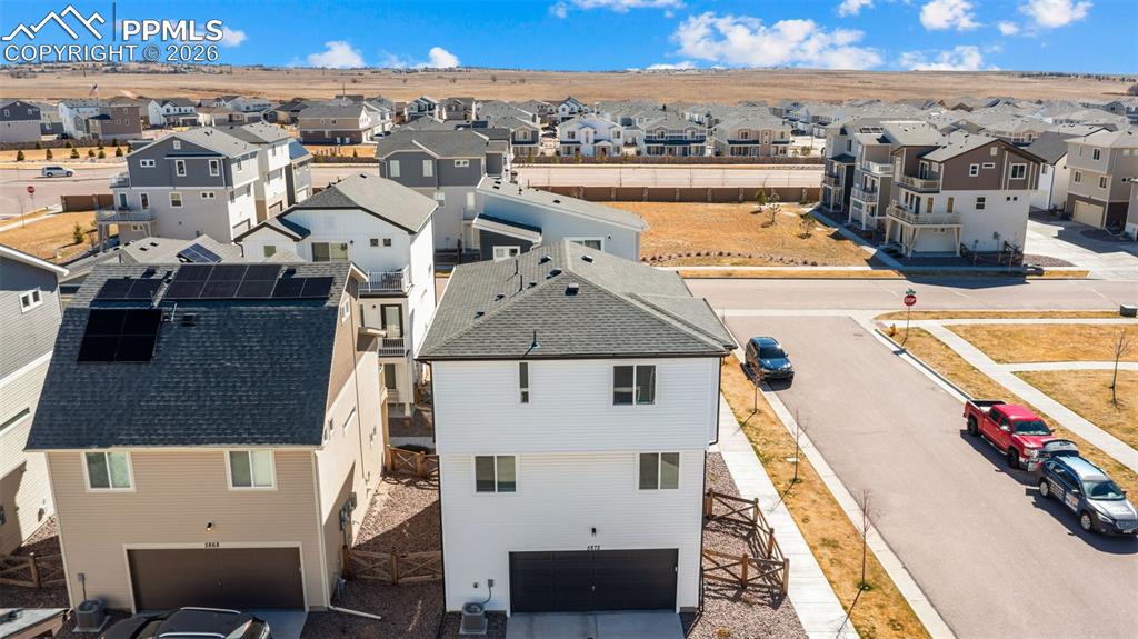 Aerial view of residential area
