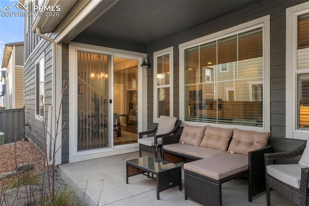 Oversized covered patio with privacy 