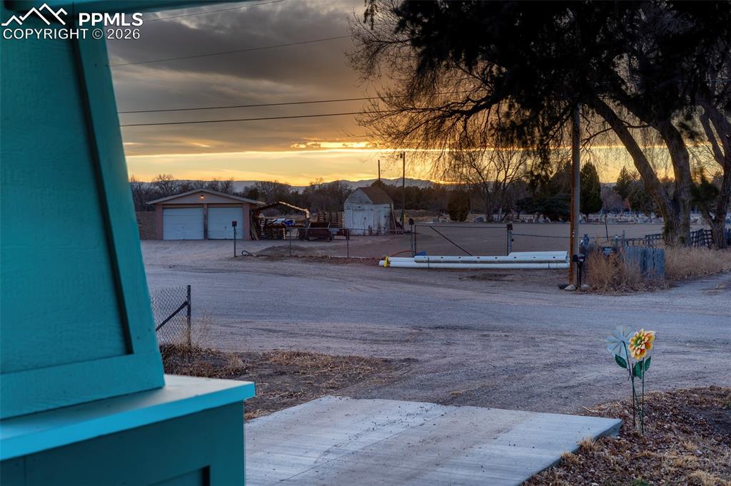 Sunset from the porch with mountain views