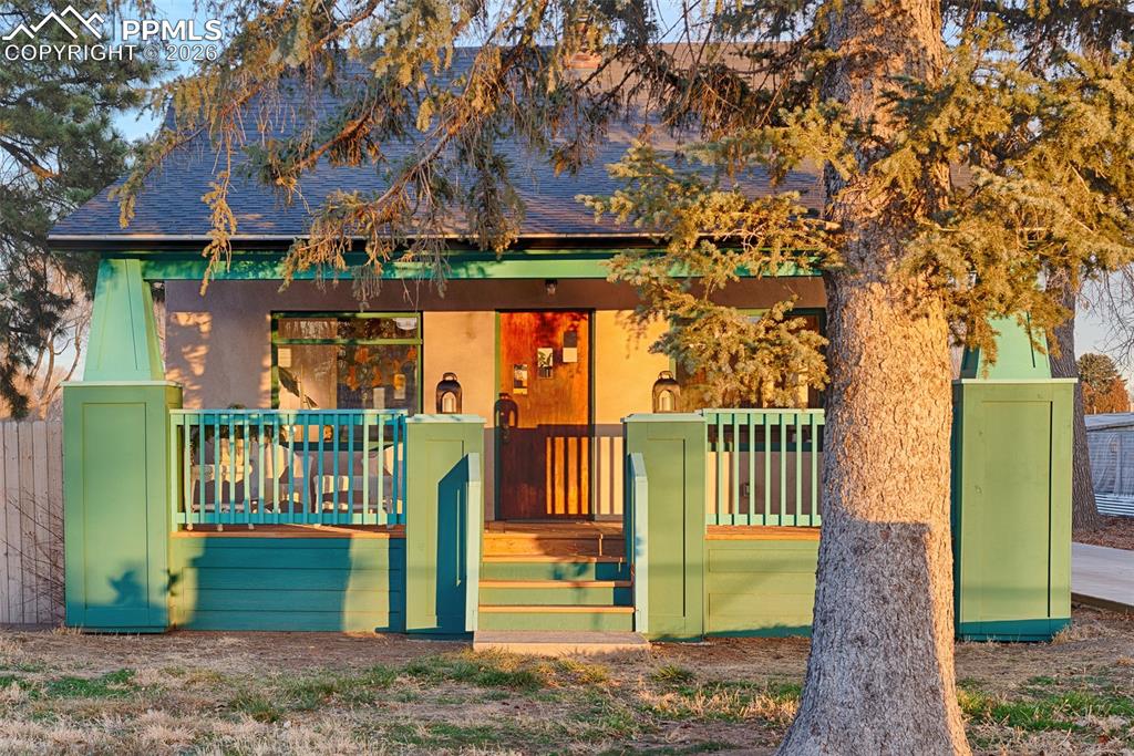 Front of the home with new built Craftsman style porch