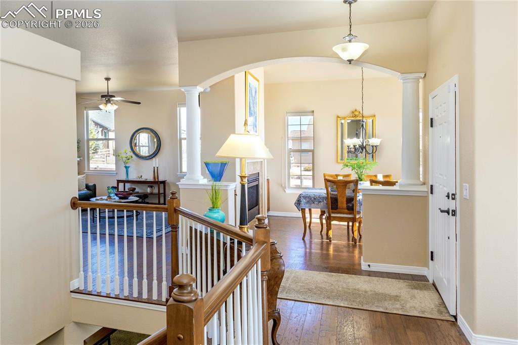 Beautiful first impression with graceful archways and architectural columns.