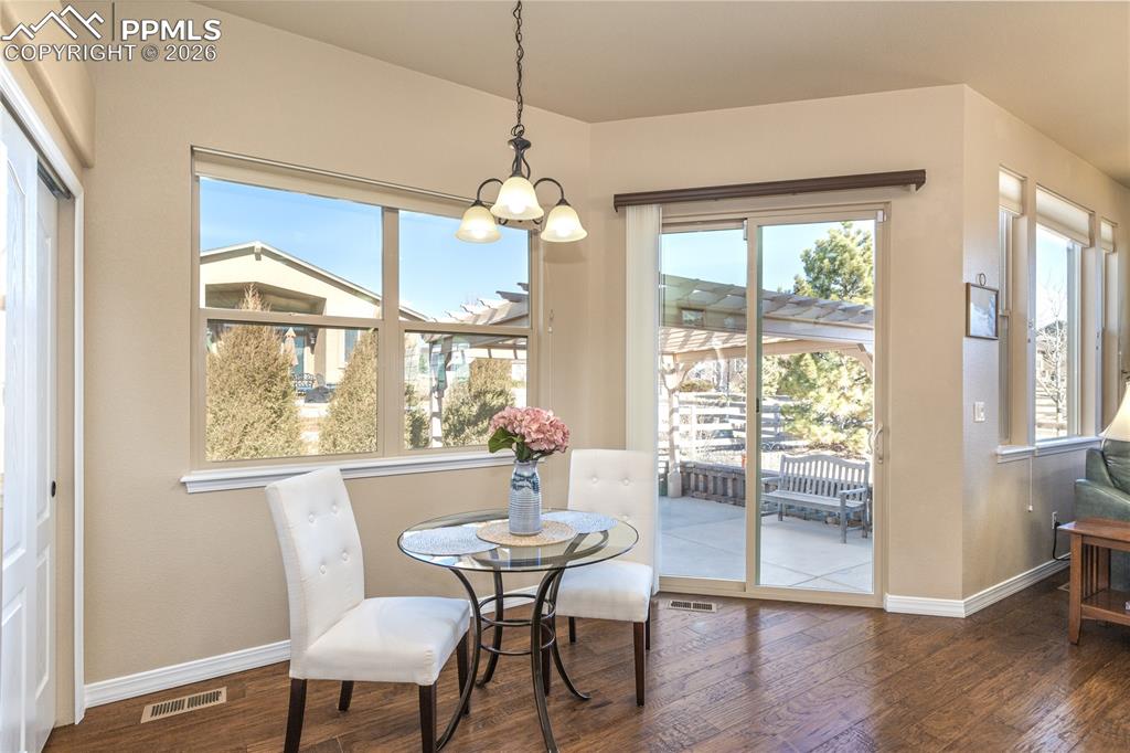 Step out to the patio...