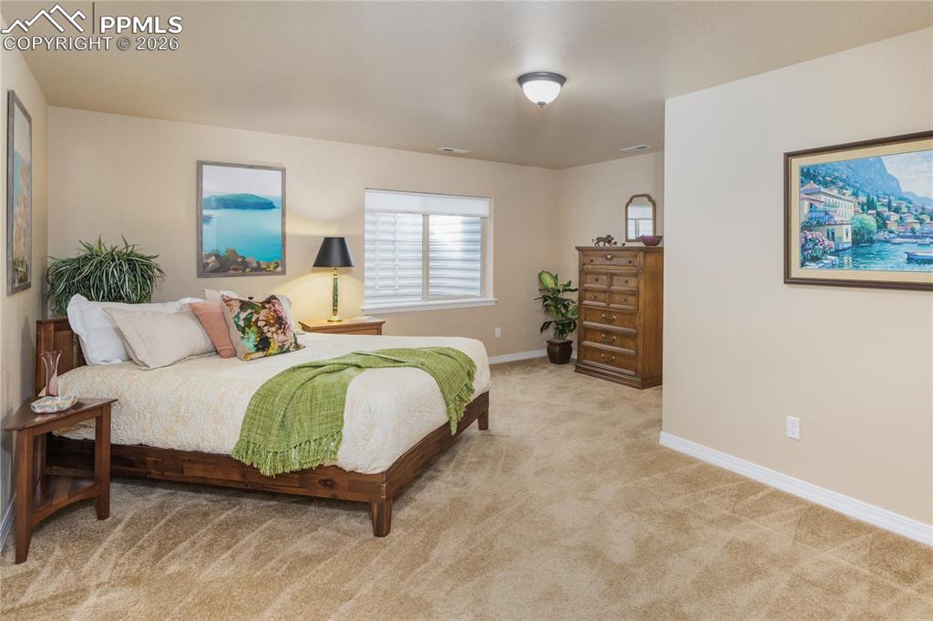 4th bedroom with large walk-in closet and custom shelving.