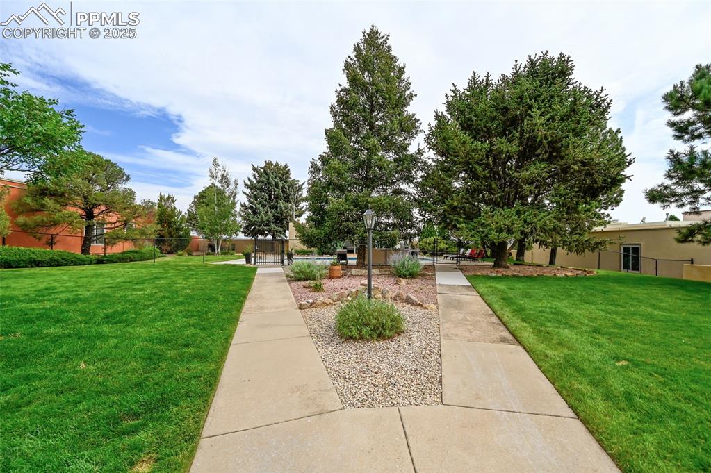 The community area with green space.