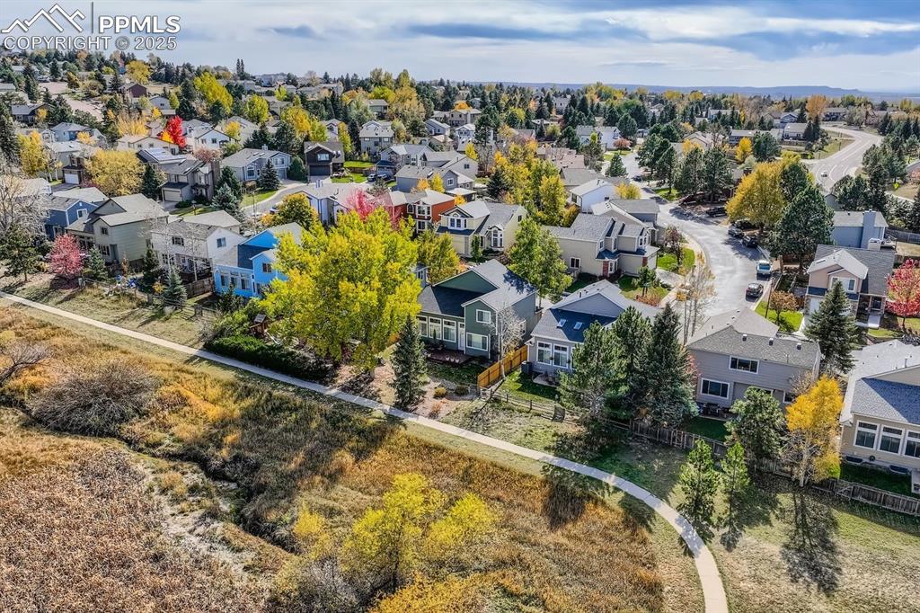 Aerial view of residential area