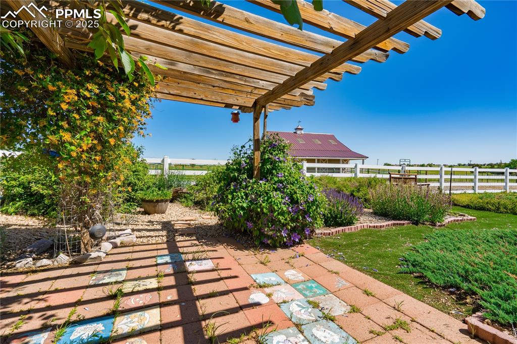View of patio / terrace with a pergola