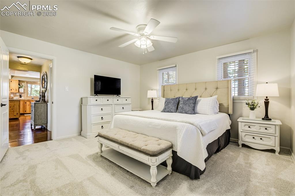 Main level, primary bedroom with multiple closets