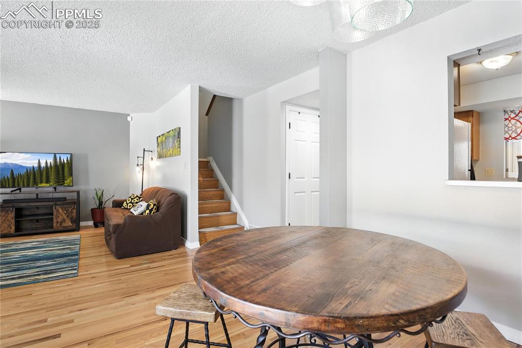 Kitchen is light and bright with a lovely view of the plum tree in the front yard