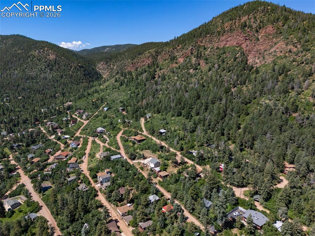 Mountain view featuring a forest