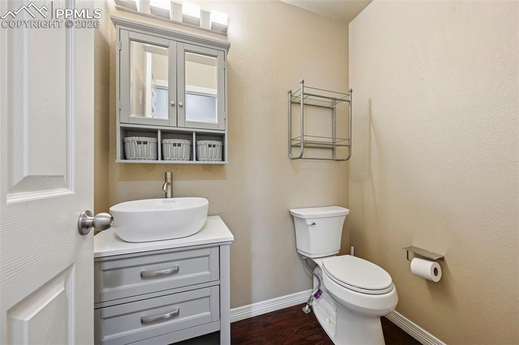 Guest half bathroom, main level