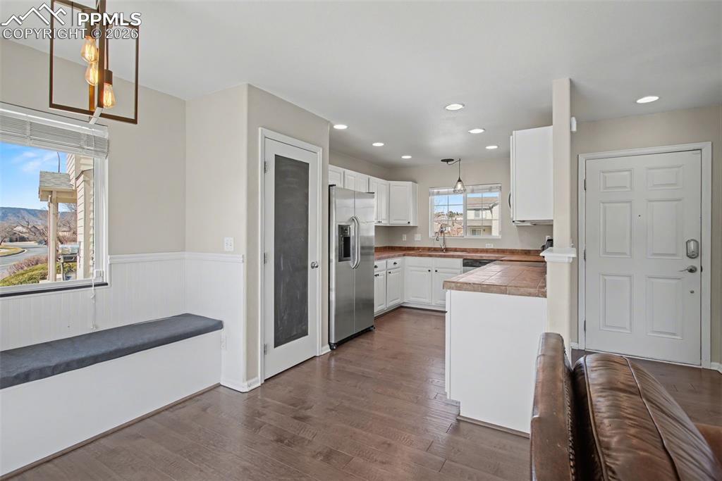 Dining area right by kitchen with walk out to back yard