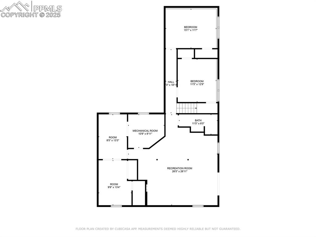 View of basement floor plan & room layout