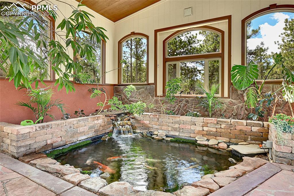 Koi pond and waterfall feature 