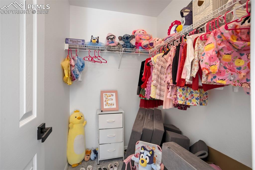 Large walk-in closet for the 2nd bedroom. 