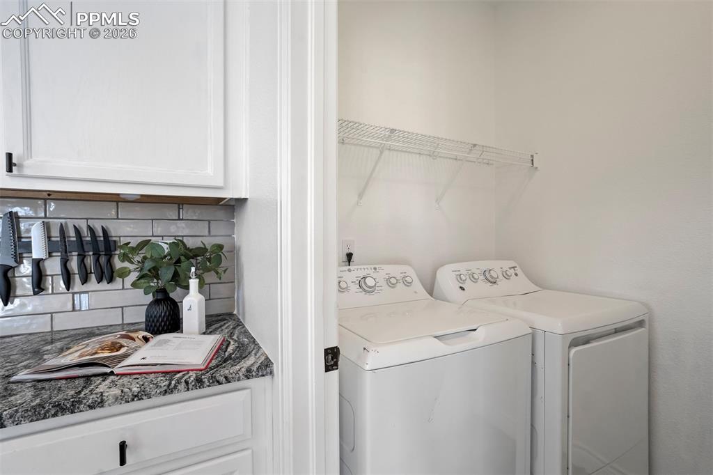 Laundry area on the main level. 