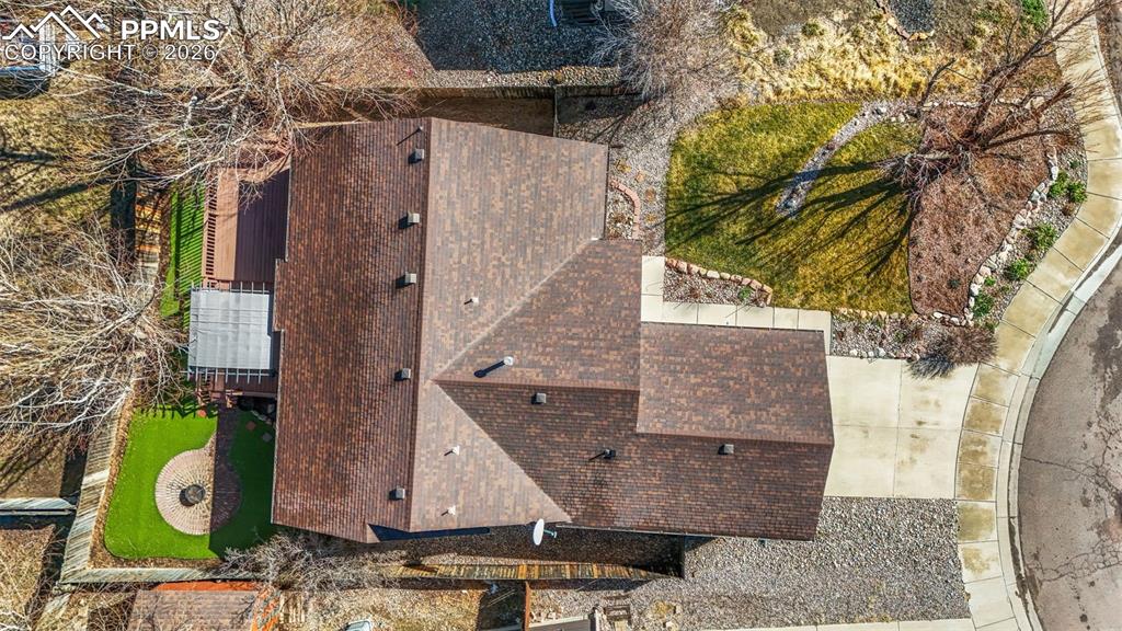 View from above of property