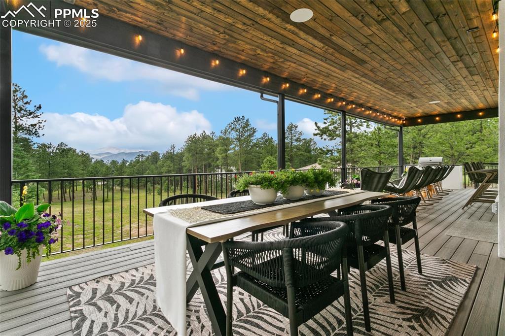Dining "Al Fresco" under the covered deck with gorgeous Views.