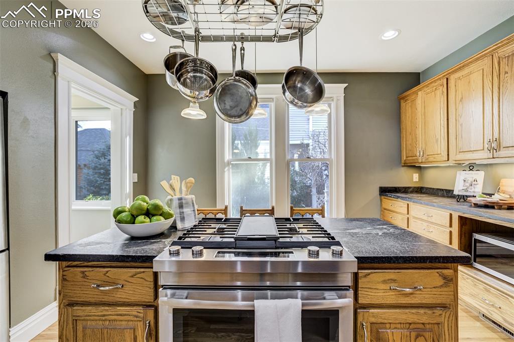 Updated kitchen with stainless steel appliances