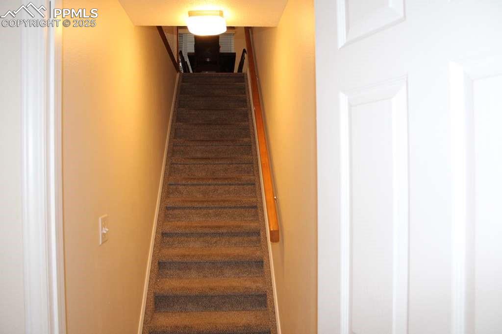 Stairway with baseboards