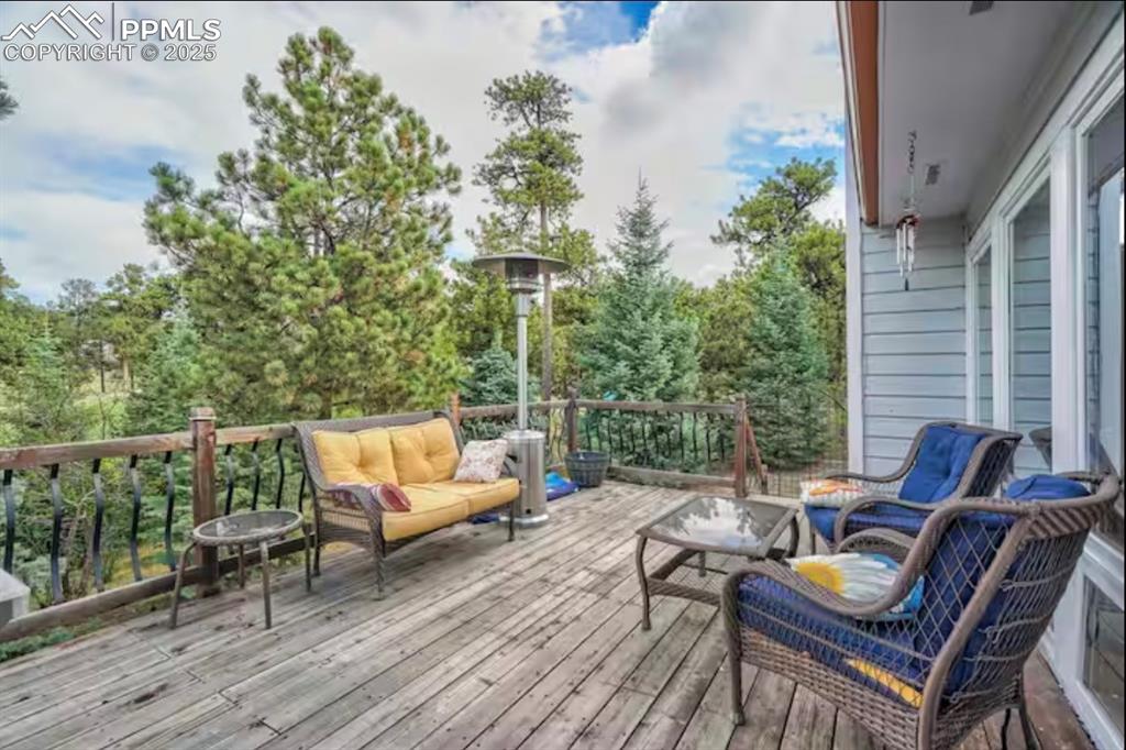 Deck featuring an outdoor living space