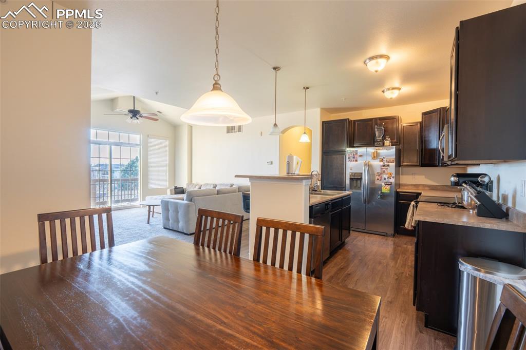Dining area - kitchen - living room