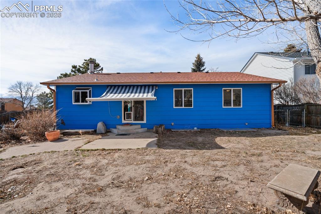 Large concrete patio for enjoying the Colorado sunshine.