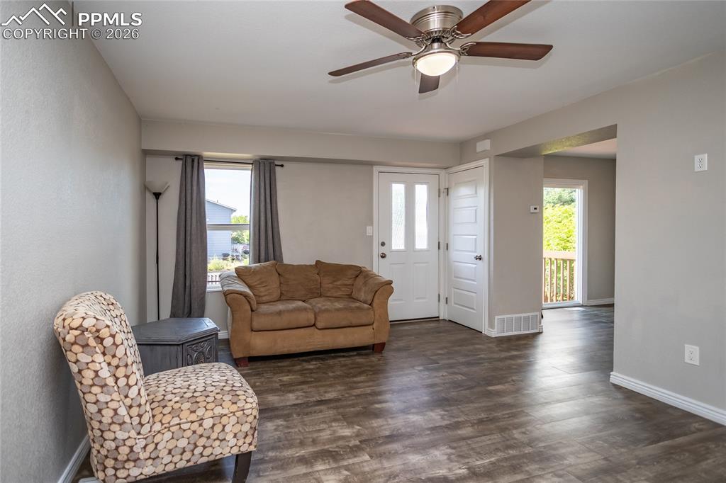 Living Room with coat closet