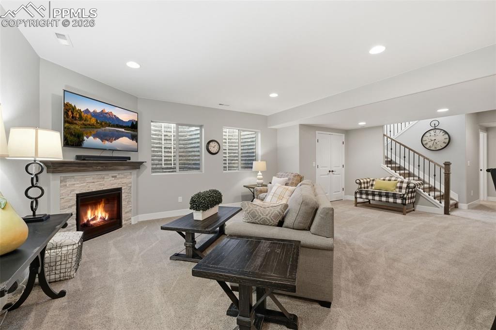 Another view of the basement entertaining space!