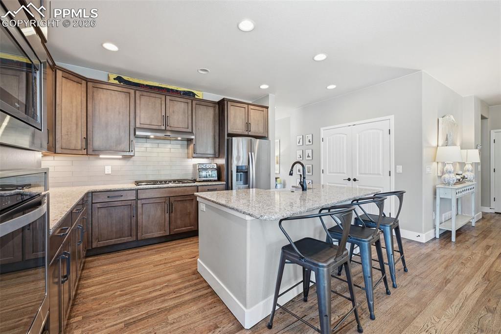 Big pantry and gas stove top!