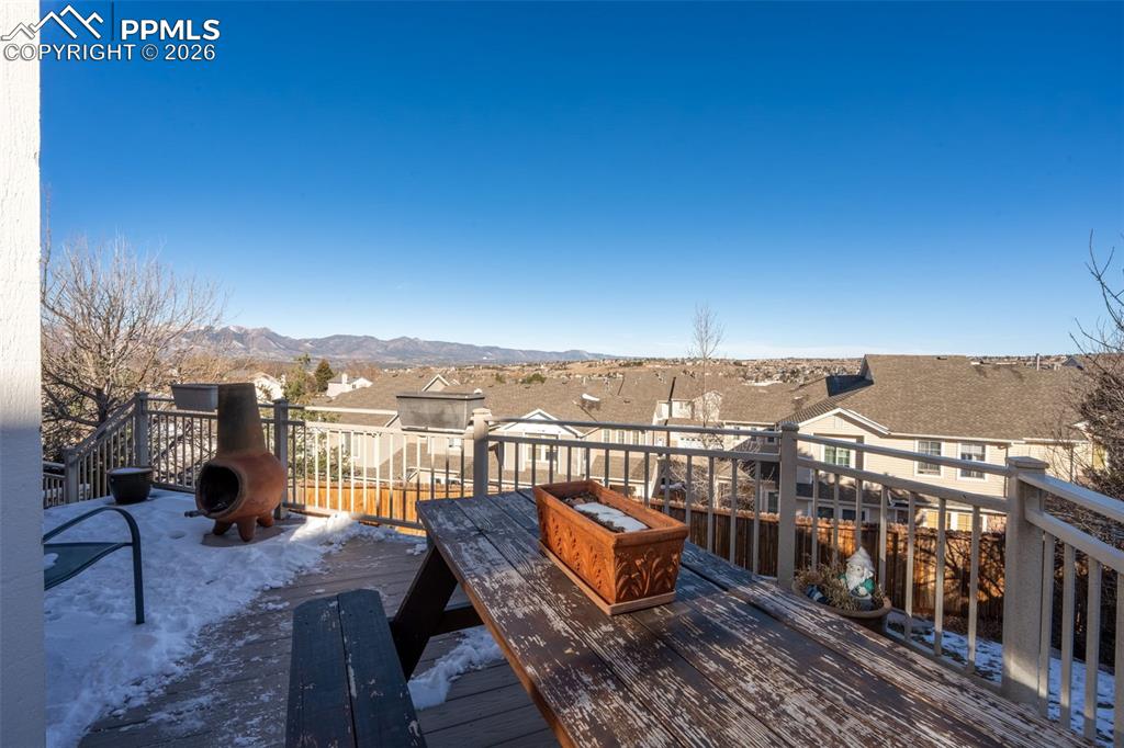 Back deck offering stunning mountain views.