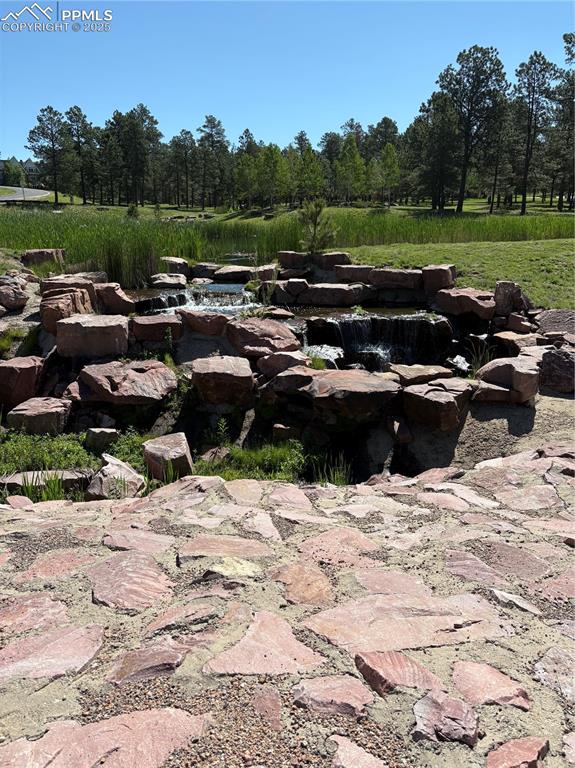 Peaceful waterfall near the lodge