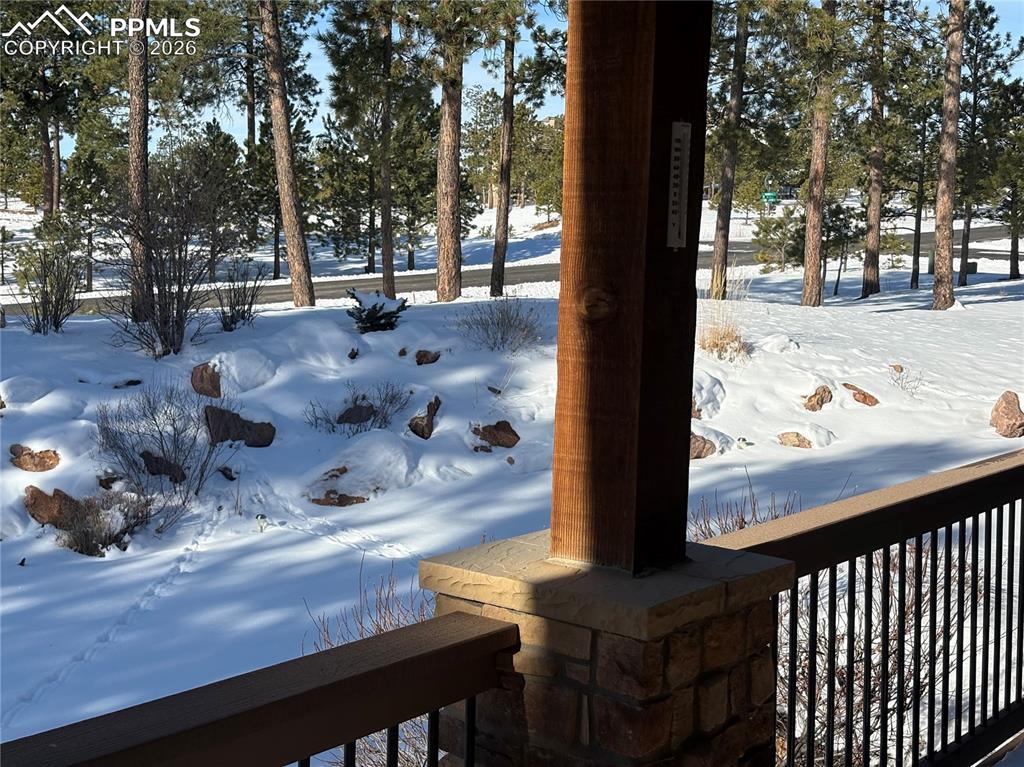 Out back door to right 