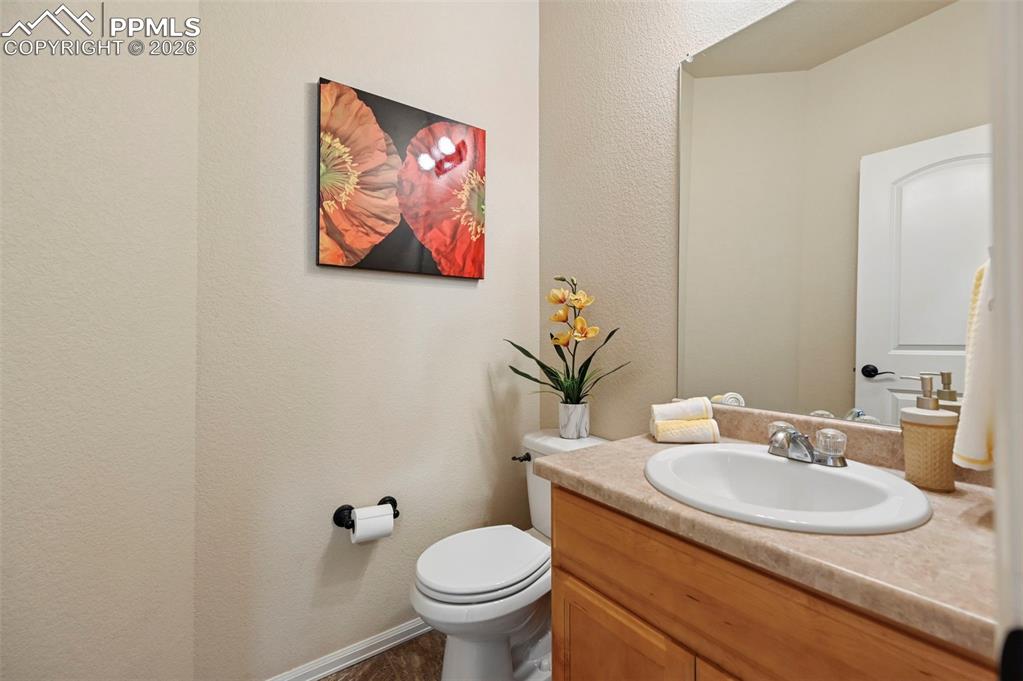 Main level guest bathroom. 