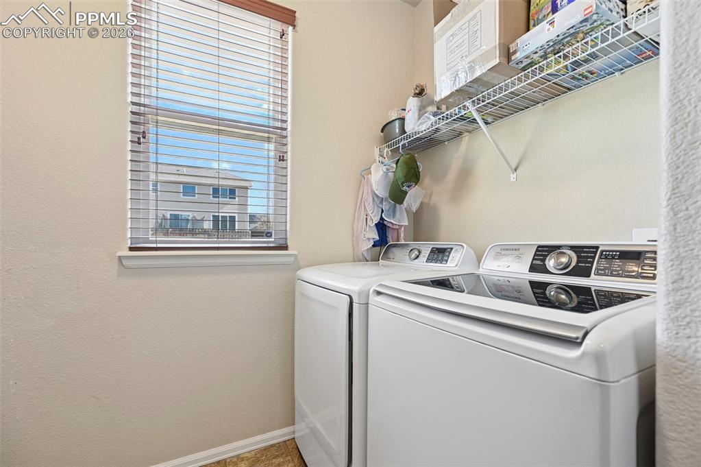 Spacious laundry room.