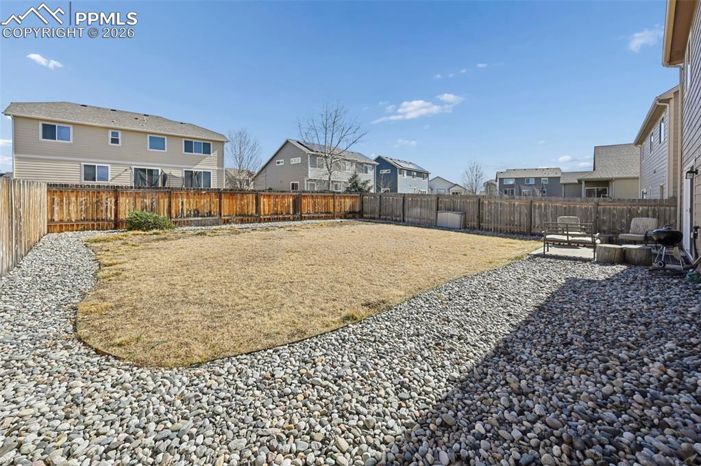 Spacious fenced in backyard. 