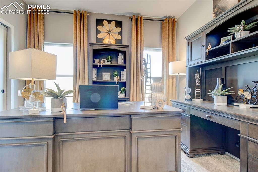 Home office with built in study area