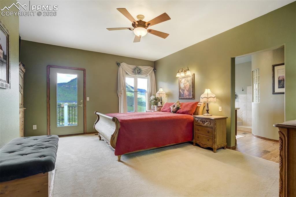 Master suite with walkout to rear deck