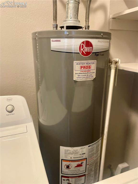 New 40 gal. water heater with expansion tank.