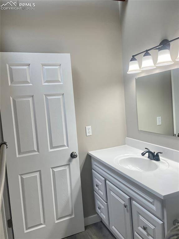 New vanity, faucet and lights.